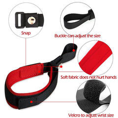 LFCXHTY hands-free wrist strap buckle close-up for quick leash attachment and secure fit.