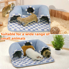 Lfokd Guinea Pig Hideout Tunnel three-holes blue promotes exploration and activity.