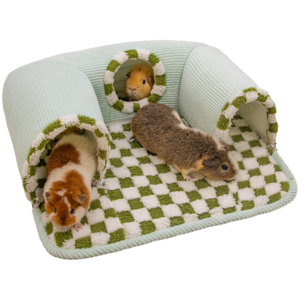 Lfokd guinea pig hideout tunnel in green, spacious for play and rest