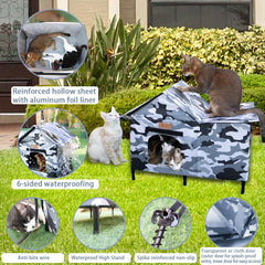 Lfokd insulated cat shelter with six-layer walls helps retain warmth