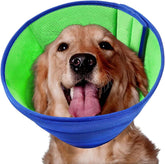 LH NTGR soft dog cone blue neck closeup with soft-edge comfort for wound protection
