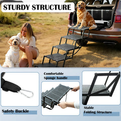 LIALEX wide dog ramp adjustable height fits most vehicles for versatile use.