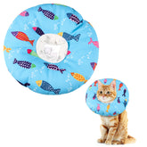 Libfrnt cat cone collar soft closeup shows plush comfort for recovery