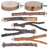 Libiline multi-branch perch close-up shows natural wood for birds' foot exercise.