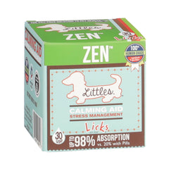 Licks Pill Free Zen small-breed calming gel packets shown for quick stress relief
