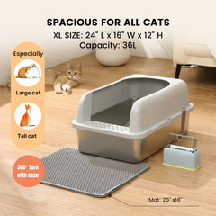Lietom XL litter box splash guard reduces spray