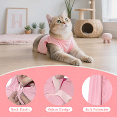 LIEVUIKEN cat-recovery-suit-pink back-closure provides secure fit