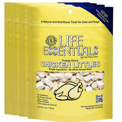 LIFE ESSENTIALS BY CAT-MAN-DOO freeze-dried chicken littles bag ready for training rewards.