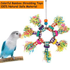 LifeIdeas bird toys shredding colorful set engages parrots with chewing and nesting-like play.