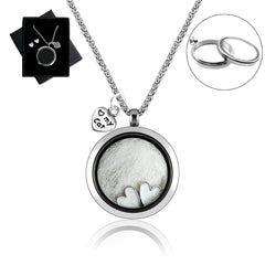 Lifelisa cat fur keepsake necklace glass pendant keeps memory near heart