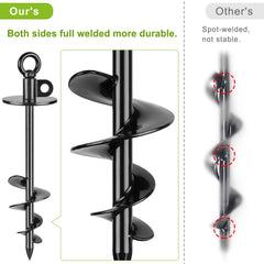Lifeswell 15-inch dog stake anchors securely in soil for safety.