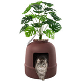 Lifewit litter box hidden flower pot top view blends with decor while concealing waste.