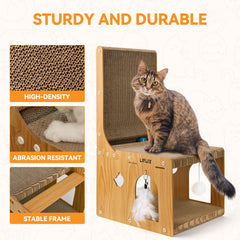 LIFLIX cat scratcher toys—feather, trackball, and dangling ball for interactive play.