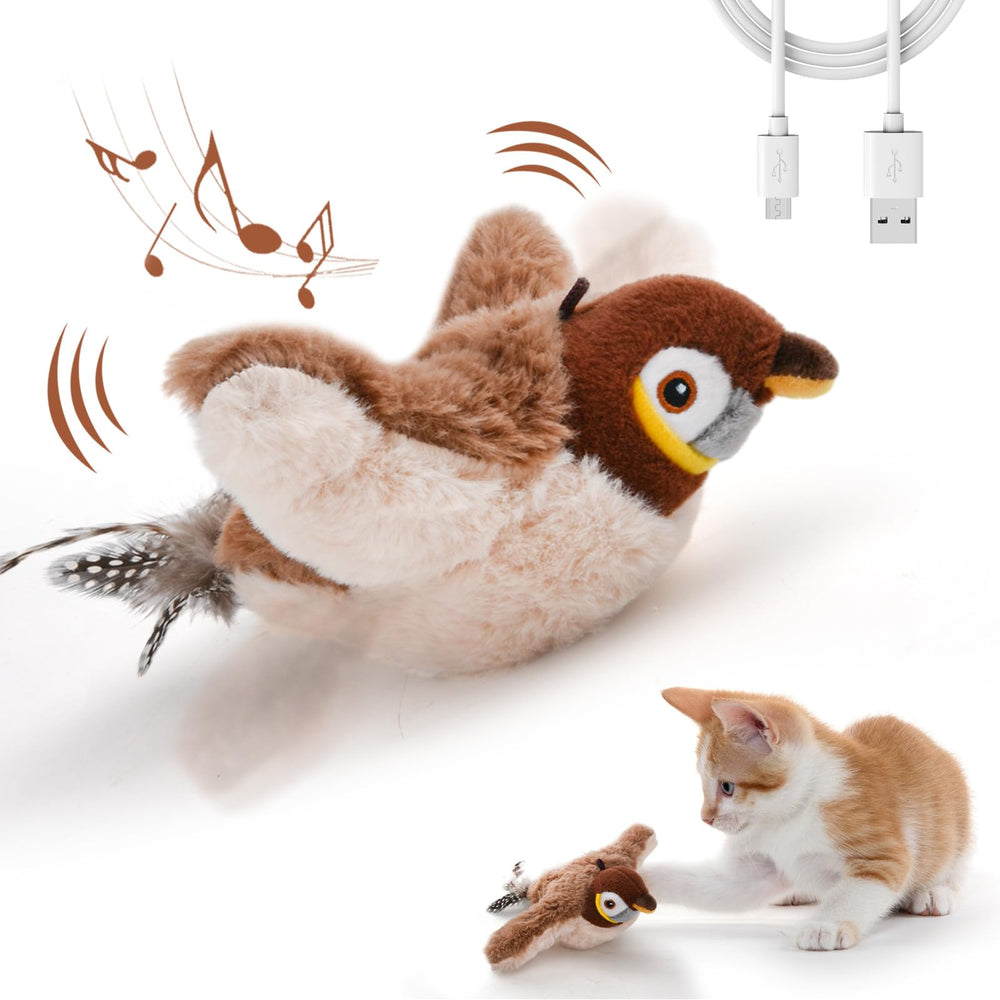 LIFLIX Flappy Bird Toy front view promotes indoor play and gentle exercise for curious cats.