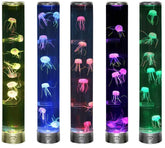 Lightahead LED Jellyfish Aqua Mood Lamp closeup showing lifelike jellyfish and calm glow.
