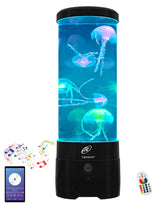 Lightahead jellyfish lamp top view shows calming motion for ambient relaxation.