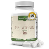 Lignans For Life melatonin 6mg bottle front supports daily wellness for dogs and people.