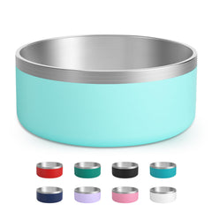 LIHOOOOM stainless-steel dog bowl closeup metal body shows durable construction for long-lasting use.