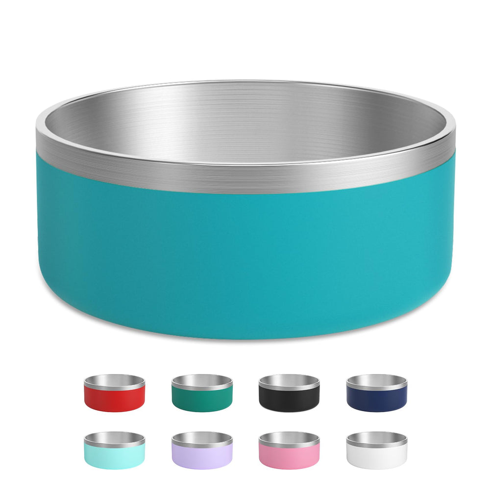 LIHOOOOM stainless steel dog bowl closeup shows rust resistance and durable construction.