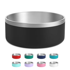 LIHOOOOM stainless steel dog bowl insulated black keeps water cool during meals