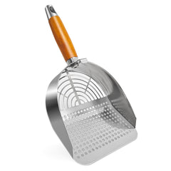 LIHOOOOM stainless-steel-litter-scoop-assembly demonstrates easy setup for sturdy litter cleanup.