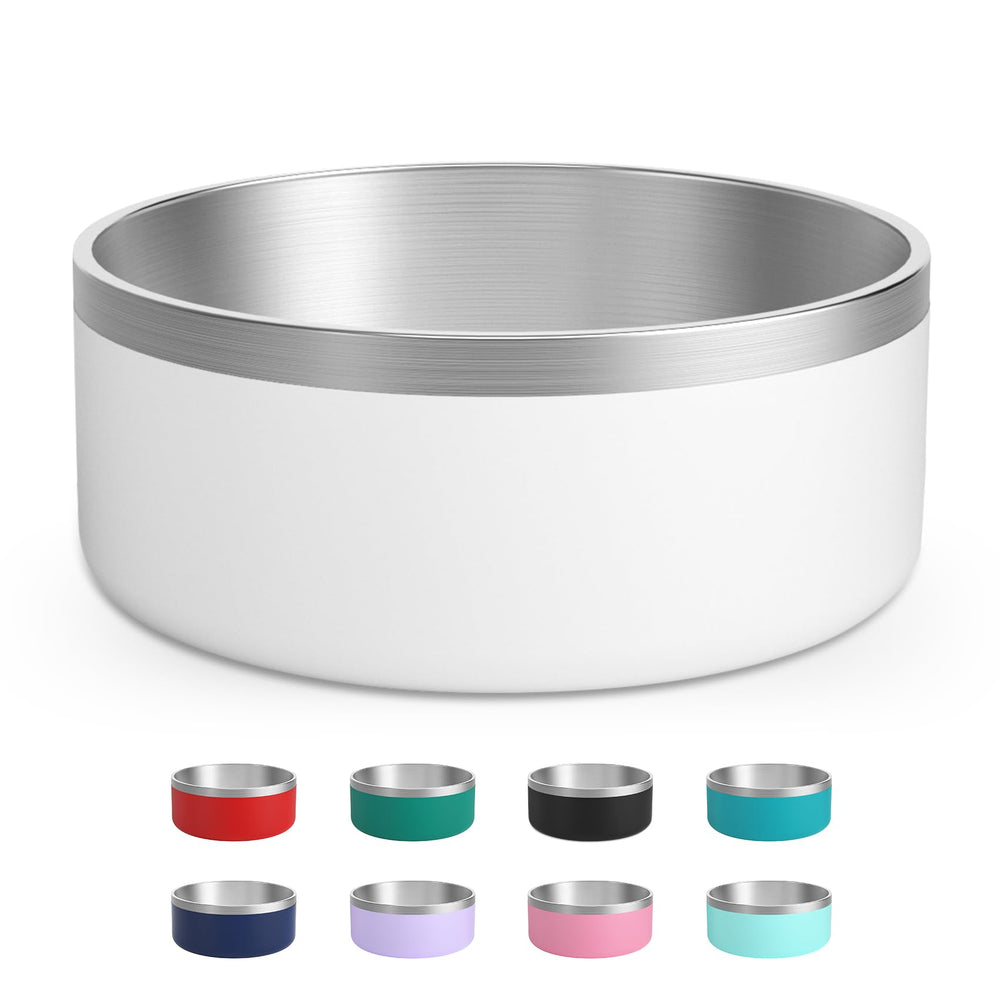 LIHOOOOM stainless steel dog bowl interior view highlights durable metal surface for long-lasting use