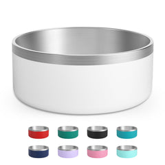 LIHOOOOM stainless steel dog bowl interior view highlights durable metal surface for long-lasting use