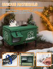 LiLadayd cat house heating pad inside view supports cozy warmth during cold nights.