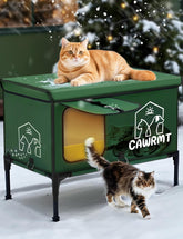LiLadayd X-Large Heated Cat House front view shows full-coverage winter shelter.