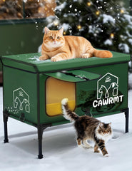 LiLadayd X-Large Heated Cat House front view shows full-coverage winter shelter.