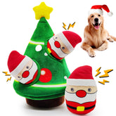 lilfrd Christmas dog toys Santa burrow close-up showcases interactive play.