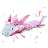 Lilfrd Squeaky Crinkle Plush Unicorn Dog Toy front view for engaging, durable play sessions.