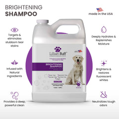 Lillian Ruff PRO Formula Ultra Brightening Dog Shampoo lather closeup for coconut cleansing on all coats
