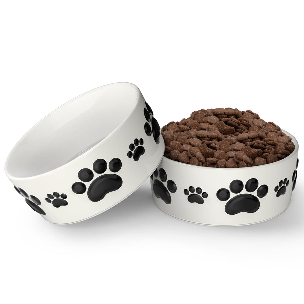 LILO DESIGN CO ceramic dog bowls large 7.5-inch round improve mealtime with spacious 5-cup capacity