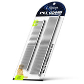Lilpep 2pcs stainless steel dog combs pack for detangling and massaging.