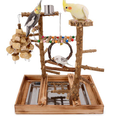 LIMIO Bird Playground removable-tray helps quick cleanups and keeps the play space sanitary.