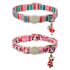 Lionet Paws Christmas cat collar with bell for festive style and safety.