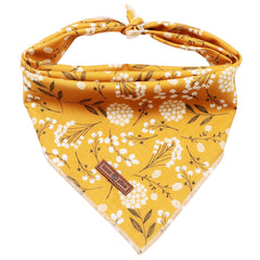 Lionet Paws Flower Dog Bandana close-up shows soft cotton texture and color.
