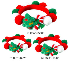 Lionheart glory dog costume with Christmas collar enhancing festive family photos.