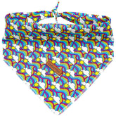 Lionheart glory Rainbow Dog Bandana closeup shows vibrant colors for stylish summer outings