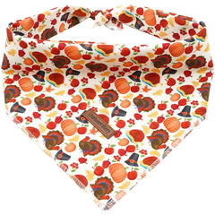 Lionheart Glory turkey dog bandana folded square for easy styling.