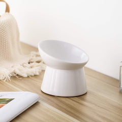 LIONWEI LIONWELI 15-degree tilt cat bowl centers food and reduces spills