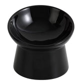 LIONWEI raised ceramic cat bowl front-view promotes steady feeding posture.
