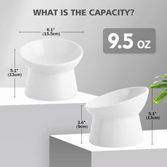 LIONWEI raised ceramic cat bowls elevated stand supports comfortable posture during meals.