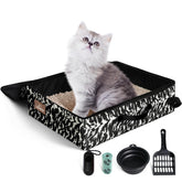 LIOOPET portable-litter-box-collapsible-with-lid for easy car travel and odor containment.
