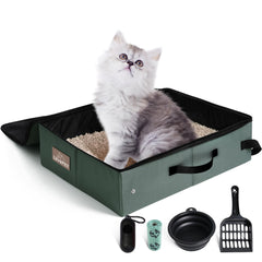 LIOOPET portable litter box with lid closed, showing odor-control design.