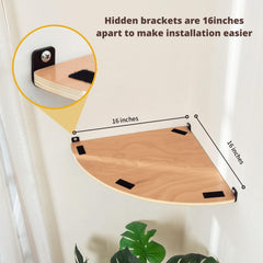 LIORCE corner shelf dimensions 17.7x17.7 inches in cream