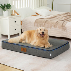 LIORCE orthopedic memory foam XXL dog bed front view; supports joints during naps