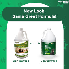 LIQUIDHEALTH K9 Vegetarian Glucosamine pouring liquid for quick joint relief.