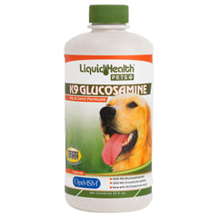 LIQUIDHEALTH Pets K9 glucosamine bottle pour improves joint mobility